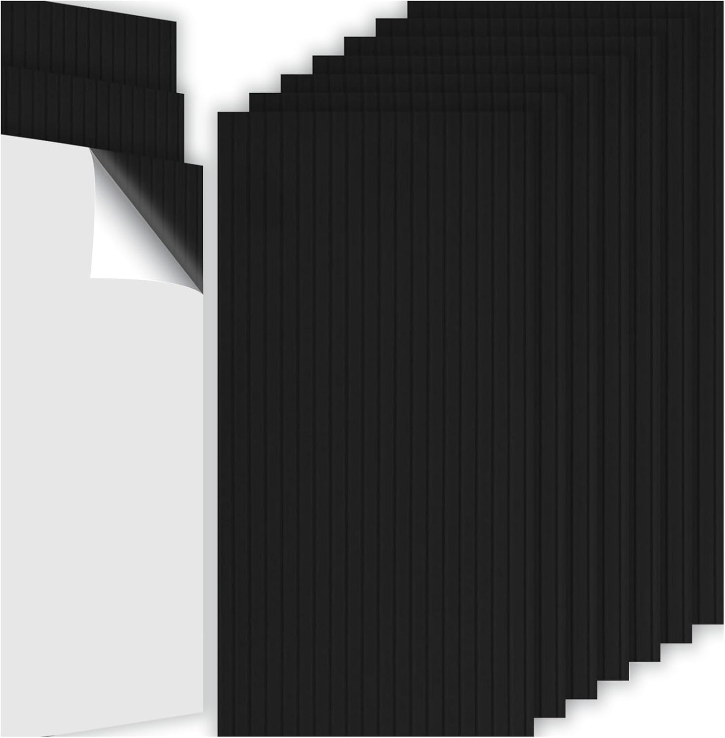 10Pack Large Acoustic Panels, 48x24x0.38 inch Sound Proof Panels for Walls, Self-Adhesive Sound Dampening Wall Panels, Noise Absorbing Decorative Wall Panels, Wall Noise Blocker for Home (Black)