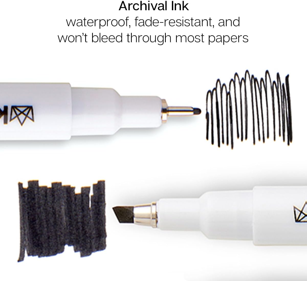 KINGART 430-10 PRO Inkline Black Micro Line & Precision Graphic Pens, 10 Assorted Nibs, BLACK Archival Waterproof Japanese Ink for Art, Illustration, Calligraphy, Sketching, Anime, Technical Drawing, Manga