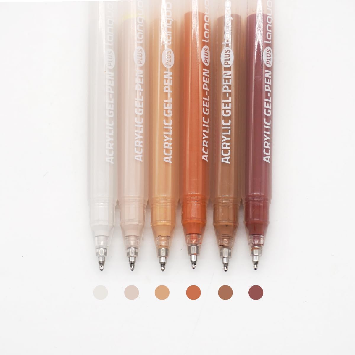 Acrylic Gel Pens for Coloring Books, Quick Dry 6 Pcs 1.0mm Fine Point Gel Marker Pen for Drawing, Journaling Art, School Supplies, Maillard