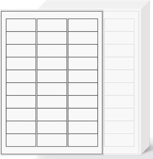 1" x2-5/8 Shipping Address Labels, Blank Mailing Labels, 30-UP White Self-Adhesive Name Tag Stickers for Inkjet and Laser Printer [500 Sheet 15000 Labels]