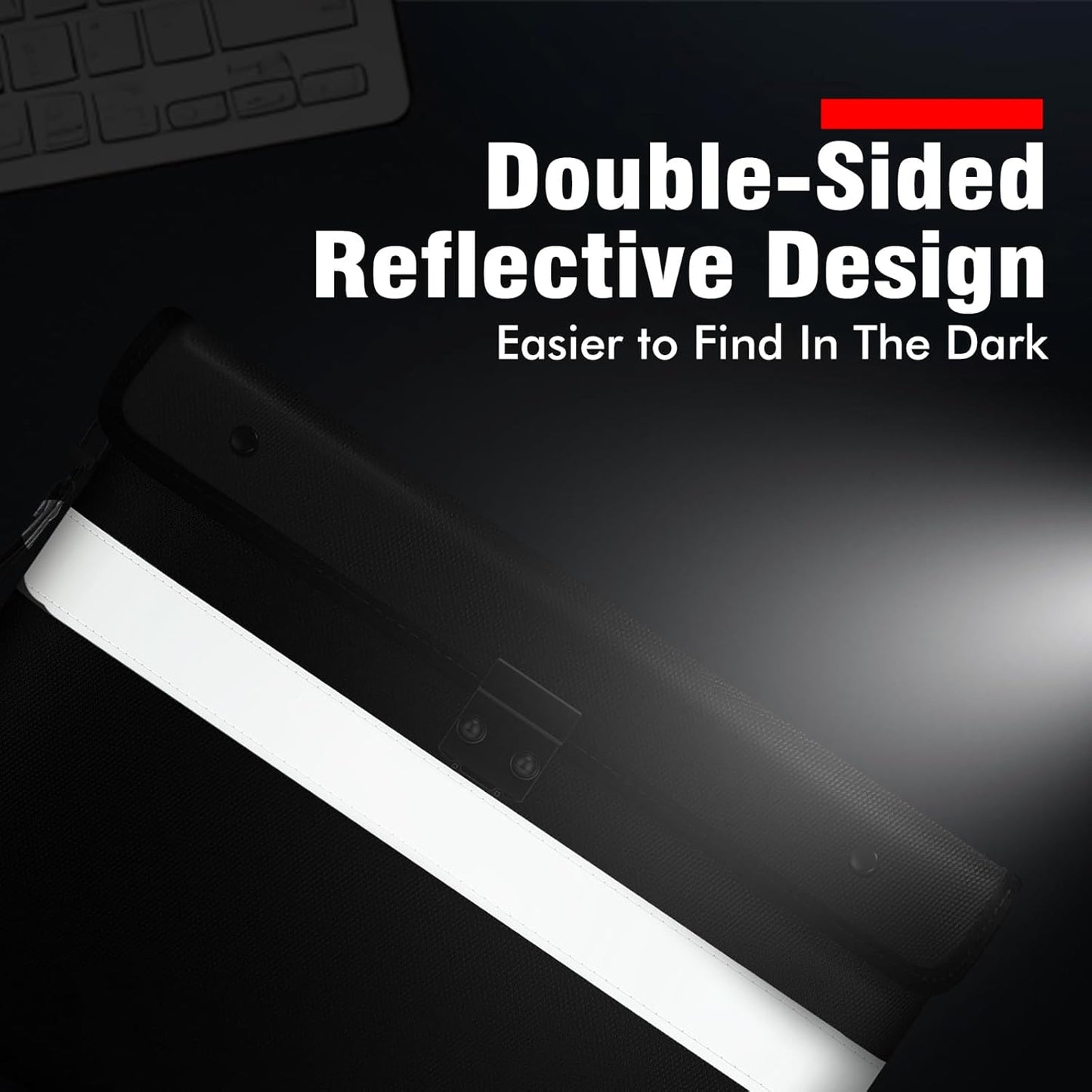 Fireproof Document Bag with Lock,6200°F Insulated (13.9"x10.6"),Lockable Fire Water Proof Money Pouch with Water Resistant Zipper,Safe Notary Bag with Lock,for Important Documents,Valuables (Black)