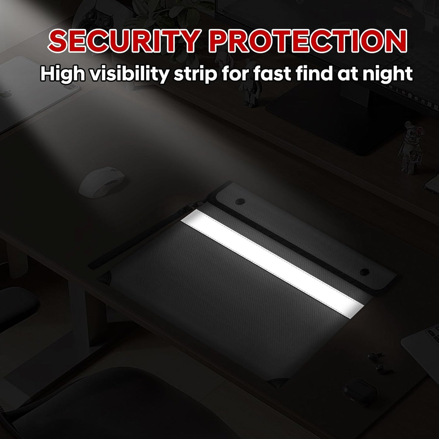 Fireproof Money Bag for Cash,Fireproof Document Bag 5200°F Heat Insulated,Safe Fireproof Storage Pouch with Zipper,8 Layers of Heat Insulated Materials,11 x 7.7 inch(Silvery)