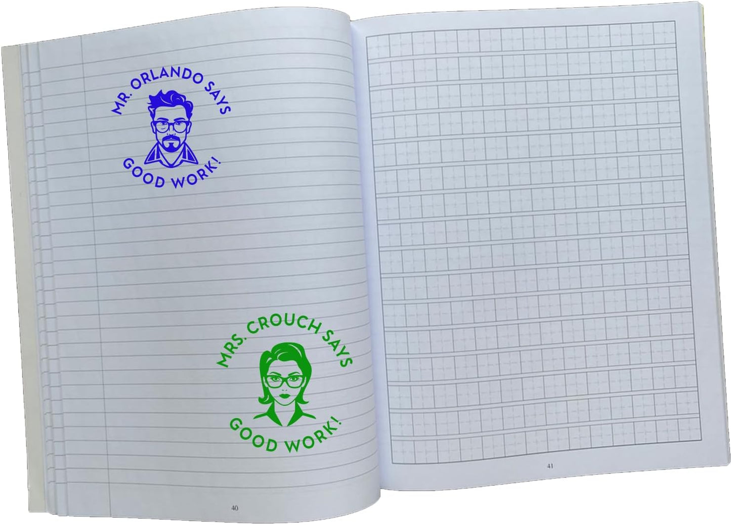 Custom Teacher Face Stamp with Personalized Text - 1-5/8" Diameter, Self-Inking, Classroom Grading, Feedback, Motivational Stamp