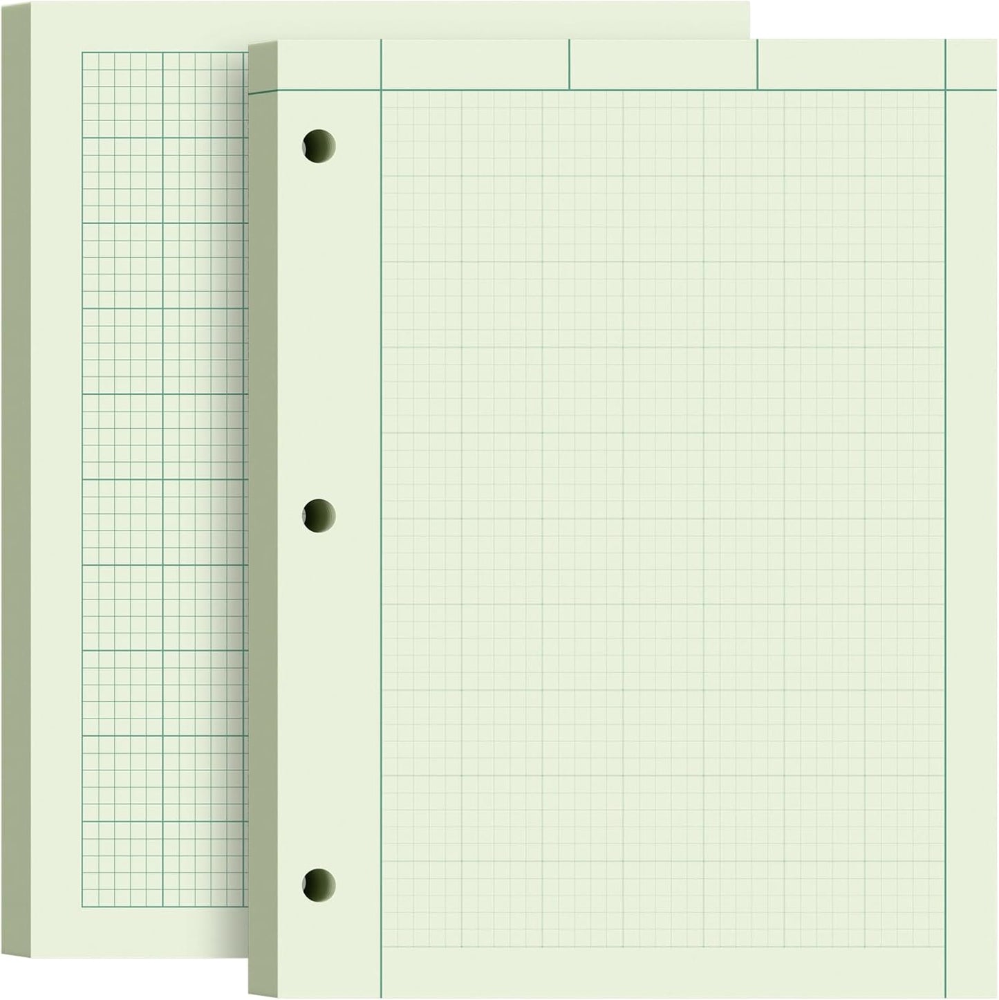 Engineering Computation Pad, 2 Pack Engineering Paper 8.5 x 11, 100 Sheets Per Pad 5x5 Quad Ruled, Top Glue Binding Engineering Notebook 8.5 x 11, 3-Hole Punched Grid Paper