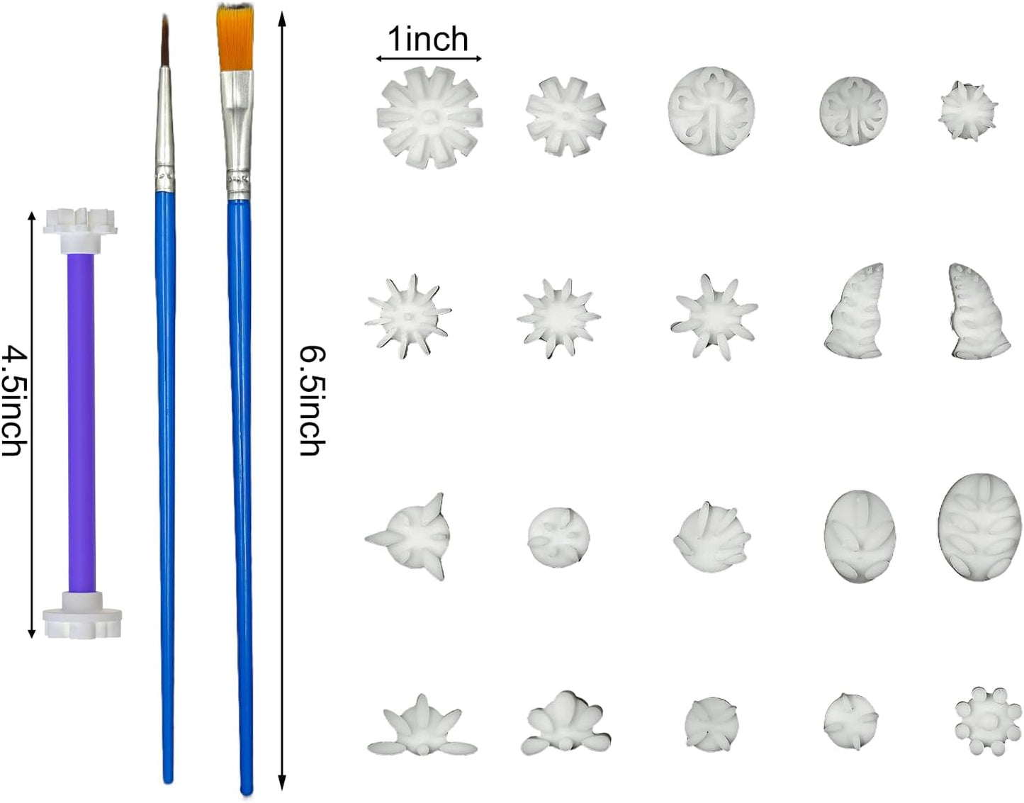 12 Pack Flower Petal Dotting Tools Set, Mandala Dot Art Tools for Rocks Painting, Ceramic & Glass, Includes 20 Different Embossing Tips for DIY Nail Art, Decorating Cakes and Cookies