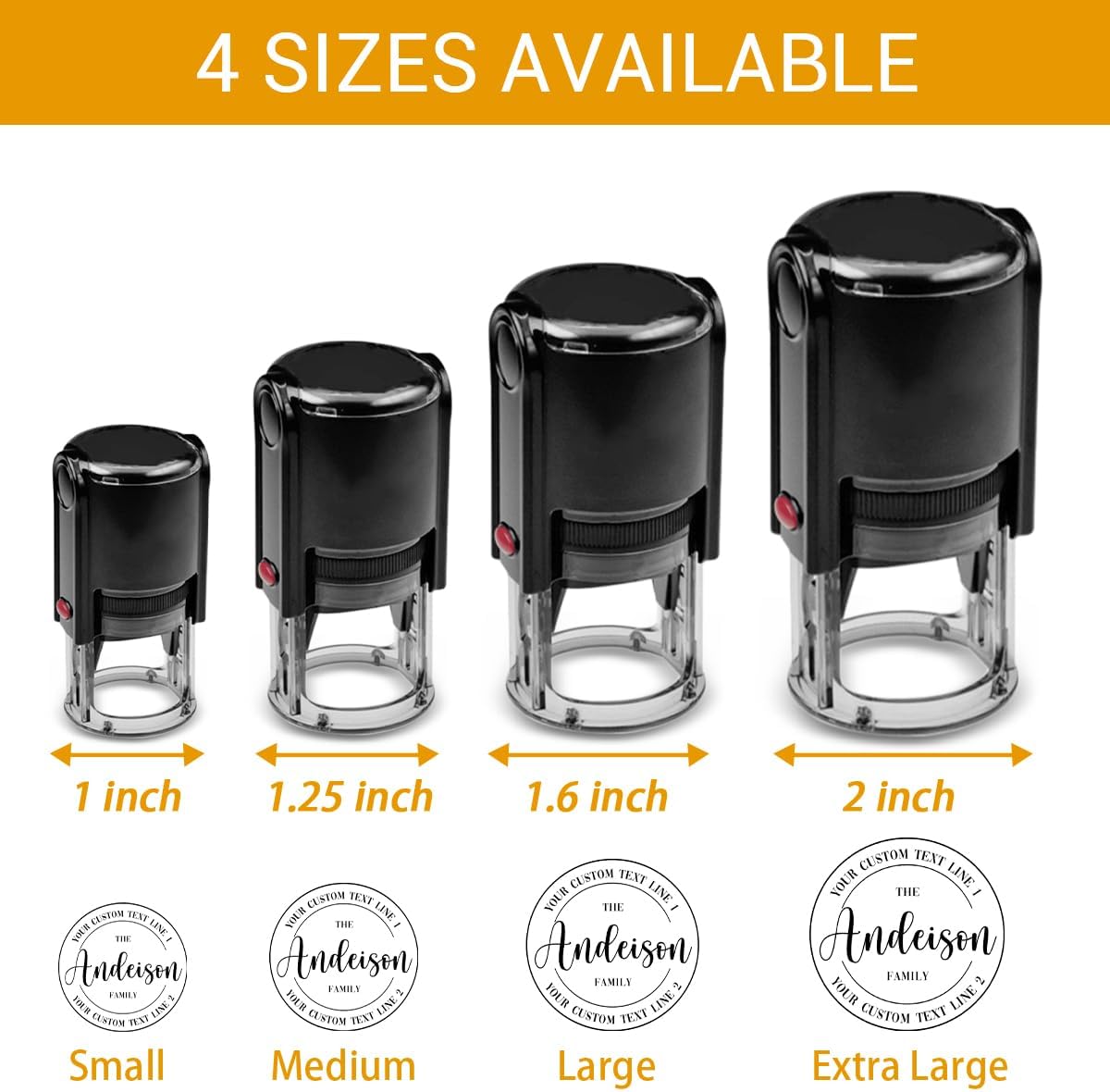 Custom Round Return Address Stamp Personalized Self-Inking Monogram Name Address Stamp Wedding Business Rubber Stamp Family Monogram Initials Design Signature Invitation Card Address Stamp, 7+ Designs