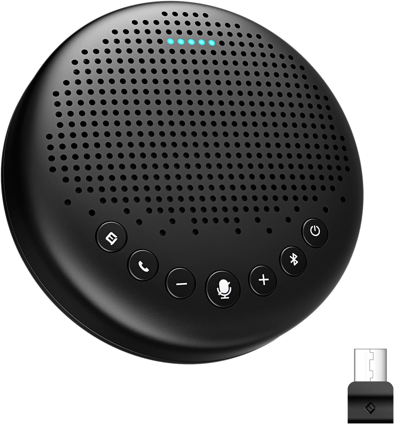 EMEET Conference Speaker and Microphone Luna 360° Voice Pickup w/Noise Reduction/Mute/Indicator USB Bluetooth Speakerphone w/Dongle for 8 People Daisy Chain for 16 Compatible with Leading Software