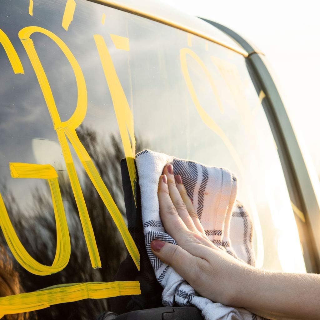 Glass Pen Window Marker: Liquid Chalk Pens for Glass, Whiteboard Markers with Washable Paint - Graduation, Car Windows, Mirror, Storefront, Wedding, Party & Holiday (5 Pens - Black & White - Fine Tip)