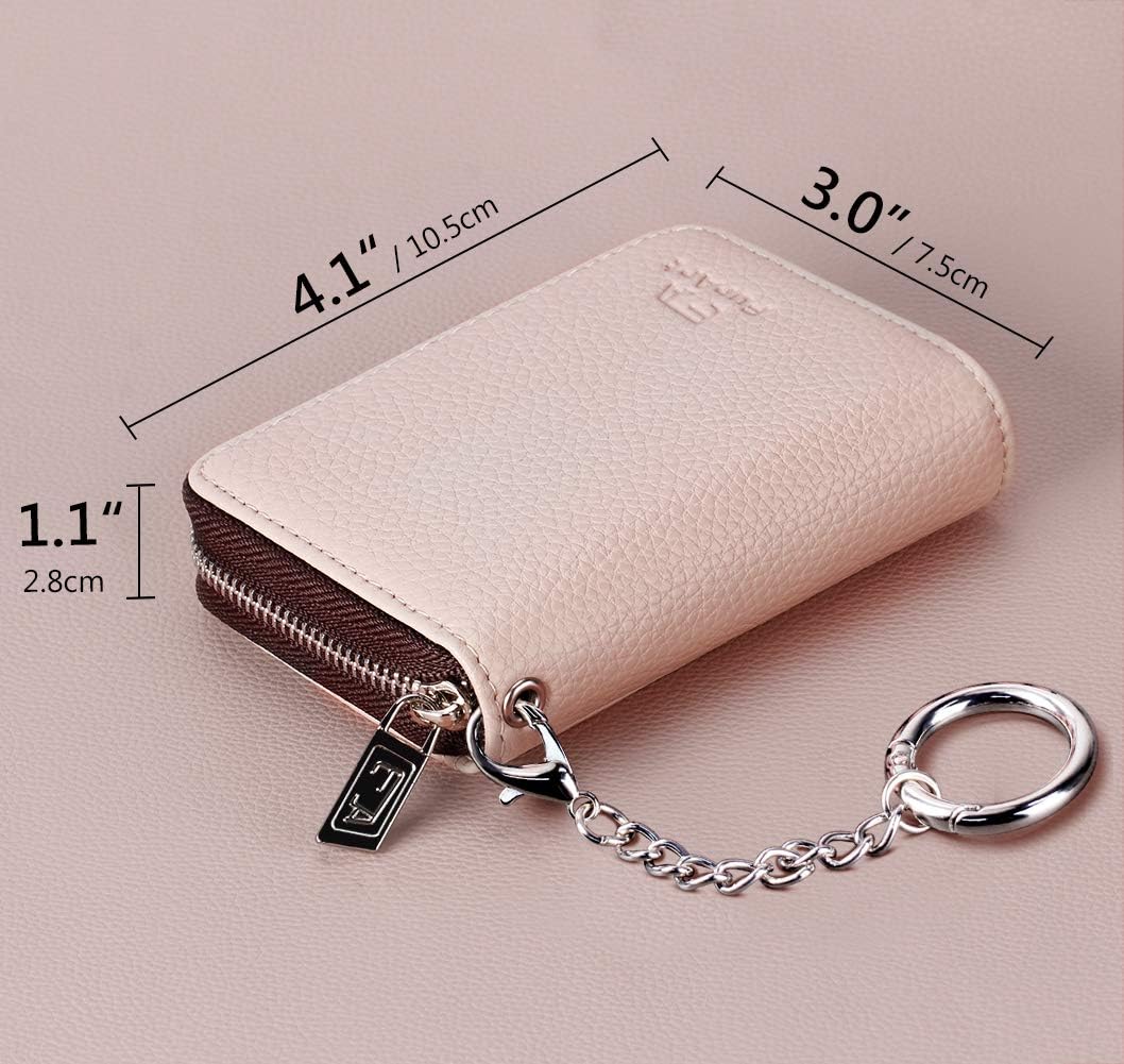 FurArt Zipper Wallet Women, RFID Blocking Credit Card Wallet, Business Card Holder, Compact Size KeyChain Wallet