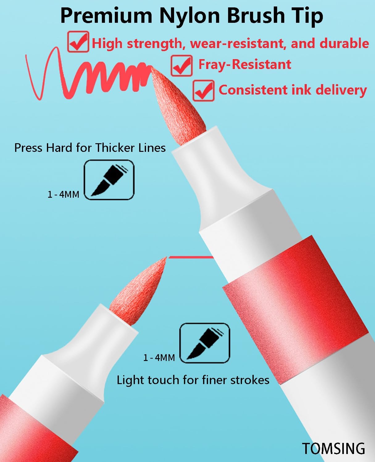 36 Colors Brush Markers Pens,Water-based Ink and Quick-Drying,Painting Supplies Perfect for Plastic Sheets Fabric Bags Ceramics Stone Pottery Wood and Handmade Crafts（36 Colors）