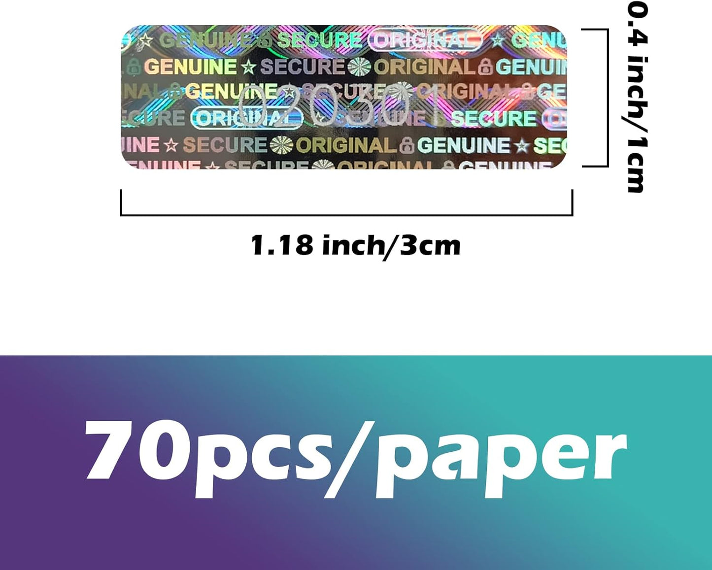 1200pcs Tamper Proof Hologram Stickers Original Security Labels Genuine Warranty Void Seal Tamper evident Sticker with Unique Serial Number (1.2x0.4inch)…