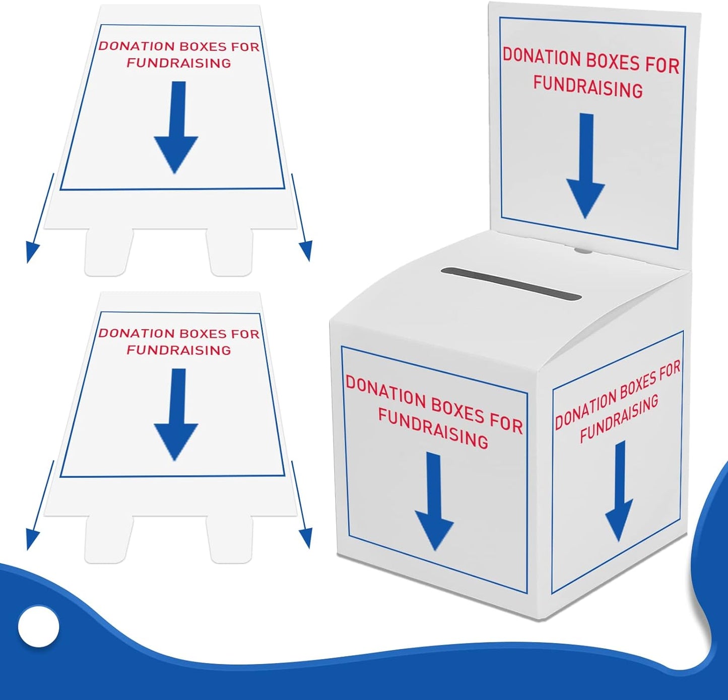 12 Pack Raffle Box Donation for Fundraising, Ballot Cardboard Boxes with Slot for Ticket and Removable Header Charity for Collecting Business Card Voting Contes, 6 x 6 x 6 Inch