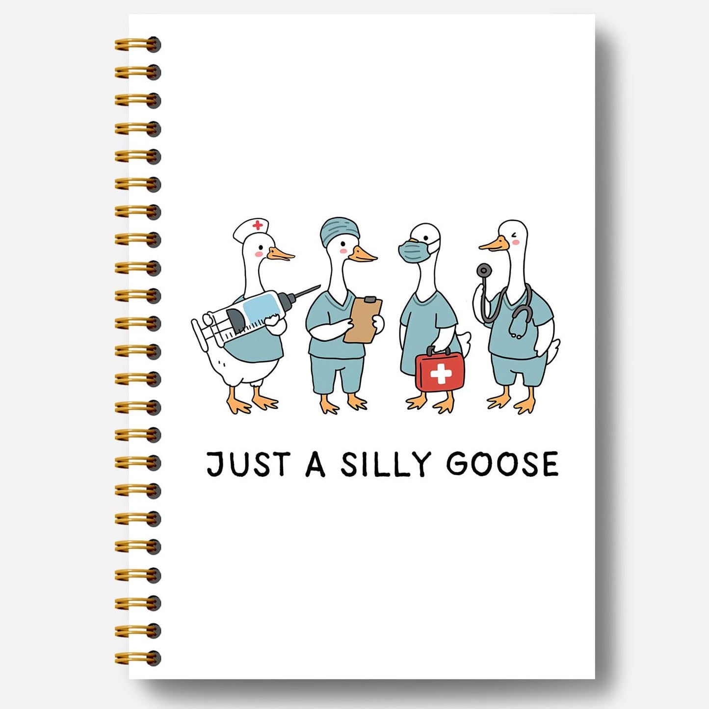 Guymn Goose Doctor Nurse Notebook Journal, Medical Journal, Nurse Doctor Appreciation Gifts, Goose Lover Gifts, Medical Staff Hardcover Spiral Notebook 5.5x8.3 Inch