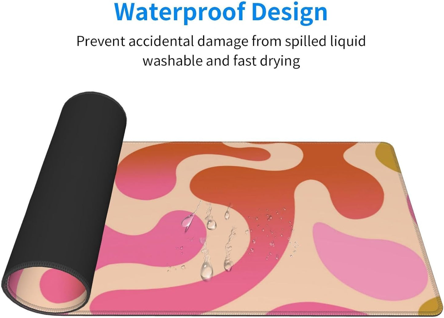 Extended Gaming Mouse Pad, Large Gaming Mouse Waterproof with Stitched Edges, Non-Slip Desktop Pad for Home and Office, Level Up Your 31.5x11.8 Inch… (Abstract Painting)