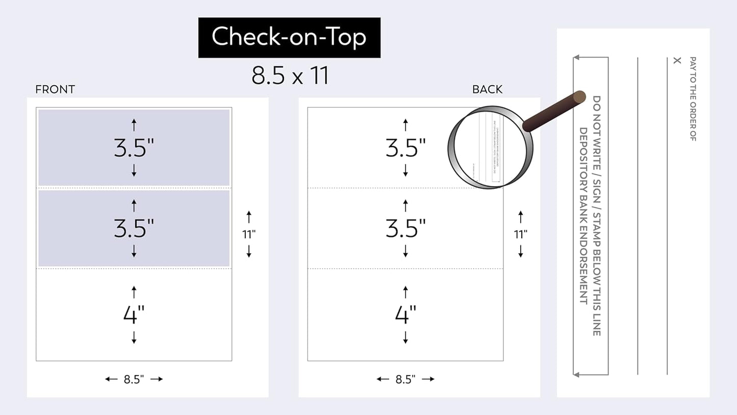 100 Blank Check Stock - Check on Top Mazed - Paper Weight # 70"High Security" Check Paper Red/Blue Mazed