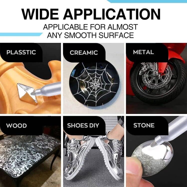 Silver Metallic Permanent Markers, 24 Pack Silver Metallic Marker Pens for Artist Illustration, Industrial Marking, DIY Crafts, Gift Card Making