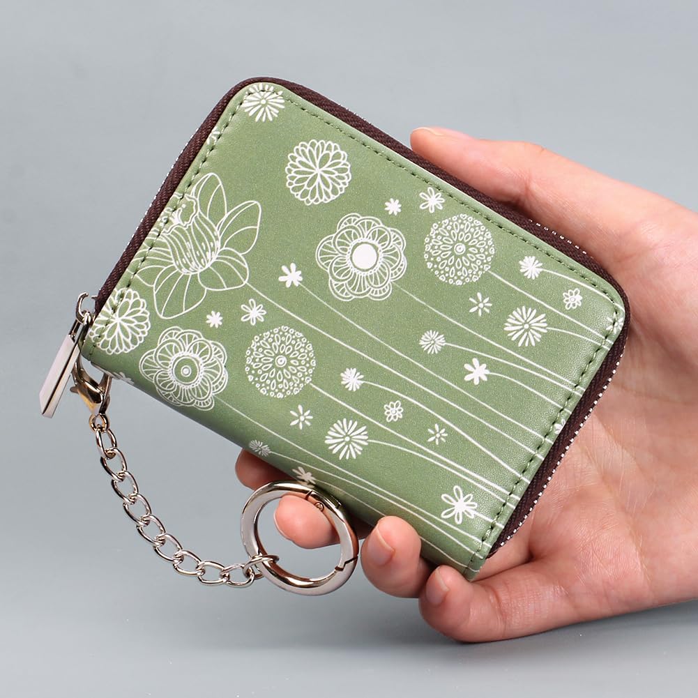 FurArt Zipper Wallet Women, RFID Blocking Credit Card Wallet, Business Card Holder, Compact Size KeyChain Wallet