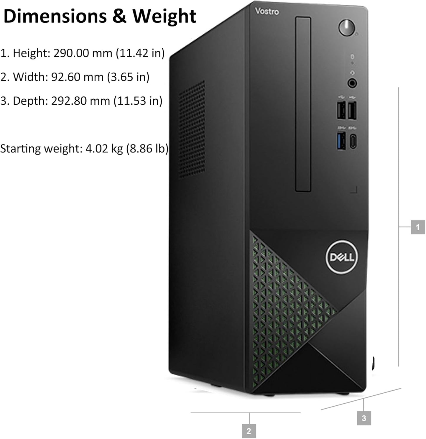 Dell Vostro 3030s Small Desktop SFF Business Computer, 14th Gen Intel 10-Core i5-14400 (Beat i7-13620H), 16GB DDR5 RAM, 512GB PCIe SSD, WiFi 6, Bluetooth, Type-C, DisplayPort, HDMI, Windows 11 Pro