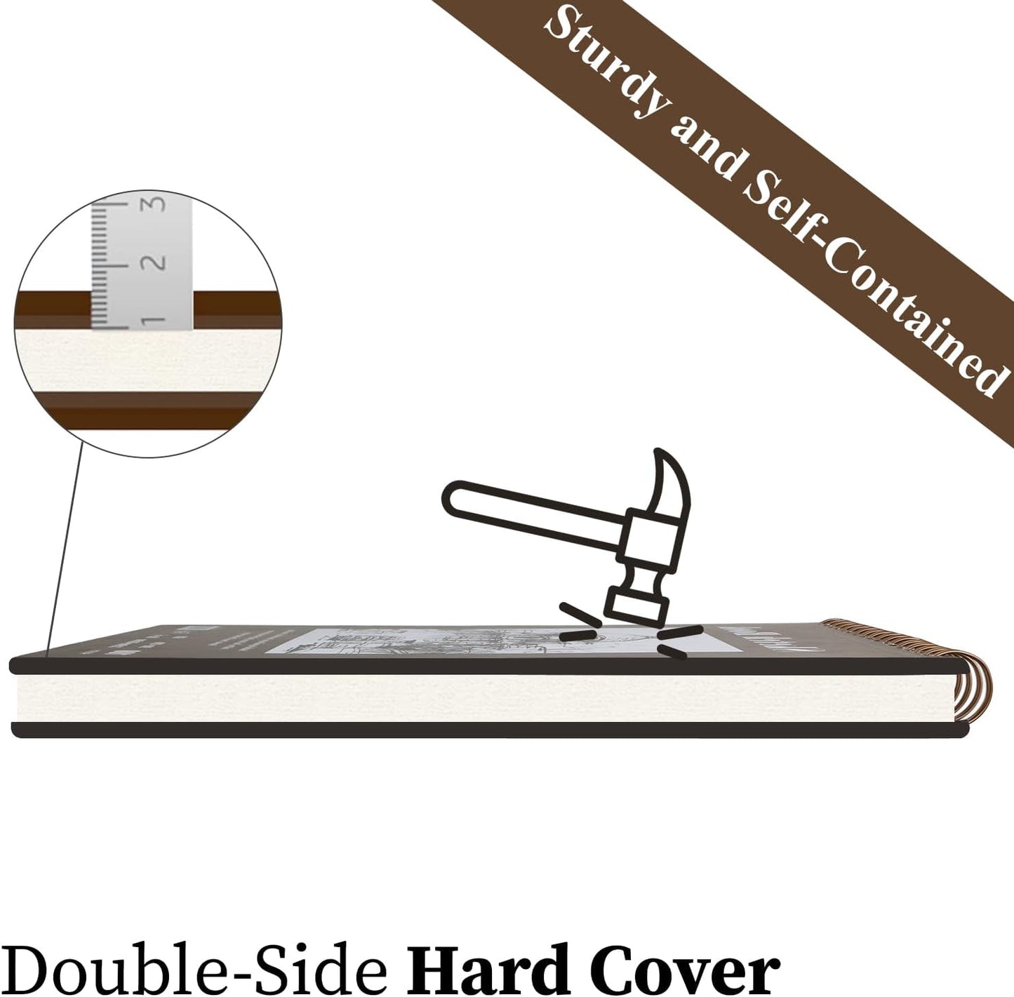 Fuxi Sketchbook 8.5x11, 100 Sheets Hard Cover Sketch Book 8.5" x 11", 68 lb/ 100gsm Drawing Paper Pad, Spiral Bound Sketch Pad 8.5" x 11", Classroom Must Haves - Back to School Supplies.