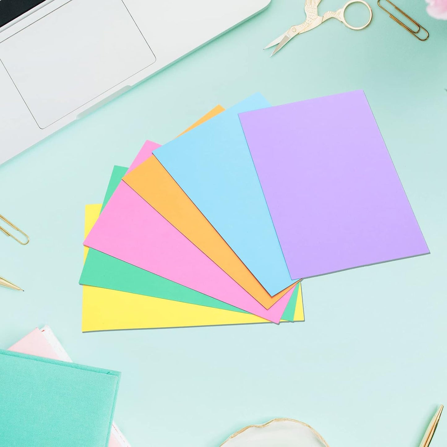 Fainne 300 Pcs Blank Index Cards 180 Gsm Thick Card Stock Assorted Color Neon Blank Flash Cards Colorful Study Notecards for Organizing(4 x 6 Inch,Bright Colors)