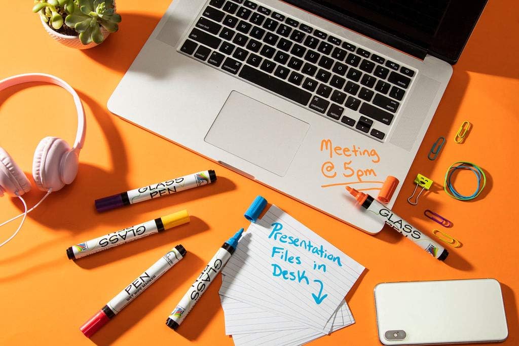 Glass Pen Window Marker: Liquid Chalk Pens for Glass, Whiteboard Markers with Washable Paint - Graduation, Car Windows, Mirror Pen, Storefront, Wedding, Parade, Party & Holiday (Black, Jumbo Tip)