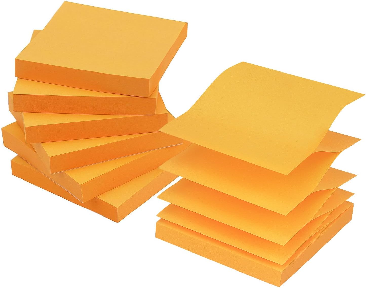 Early Buy Pop Up Sticky Notes 3x3 Refills Self-Stick Notes 6 Pads, Solid Color, 100 Sheets/Pad (Orange)