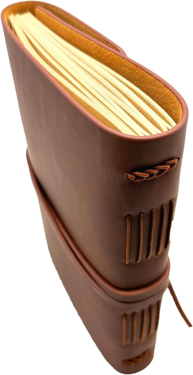 Dark Brown Notebook Journal - Leather Journaling for write A5 Size Diary 6.2x8.5 Inch,Notepad For Women,Man,Vintage,Gifts,Work,Traveler,Personal