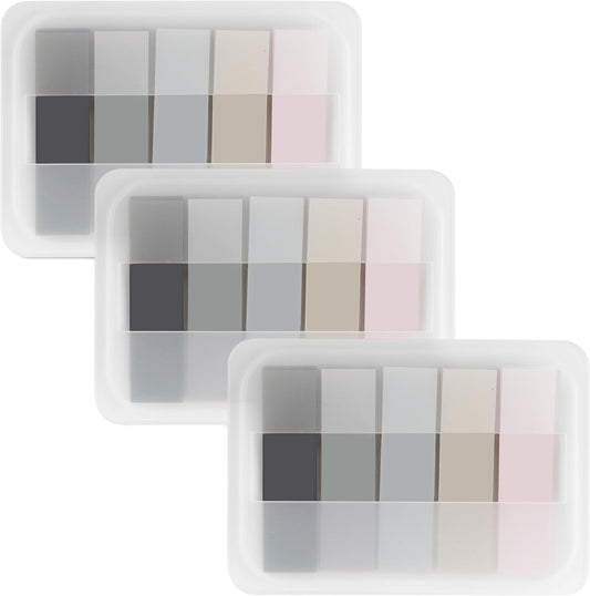 Essex Wares - 300 Pieces - Transparent Sticky Notes Tabs with Case - 5 Morandi Colors - 3 Cases - 1.8" x 0.4" - 60 Pieces Each Color - Pop Up Index Tabs - Book Flags for Annotating - Book Sticky Tabs