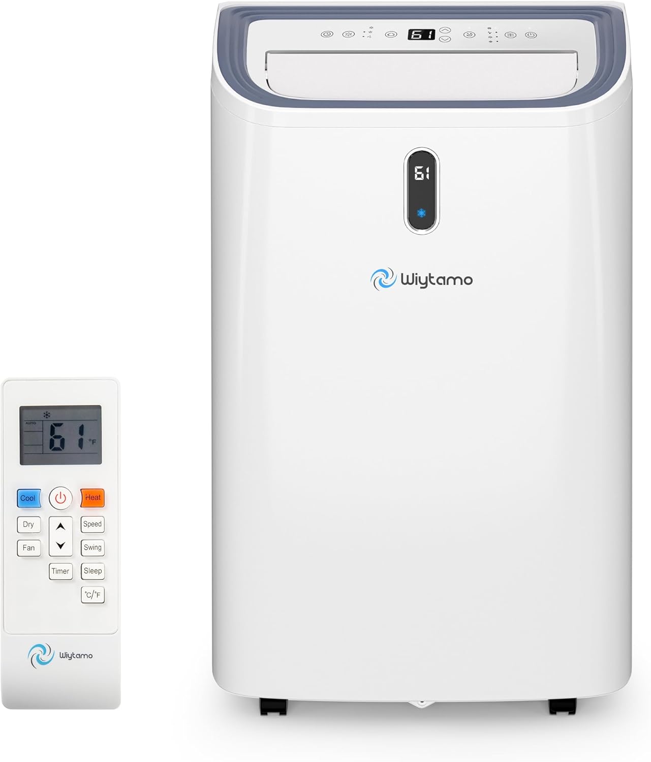 14,000 BTU Portable Air Conditioners for 700 Sq.Ft, 4-in-1 Room Air Conditioner with Cooling, Heating, Dehumidifier, Fan, Remote, Sleep Mode, Auto Swing, 24H Timer, Self-Evaporating Portable AC Unit