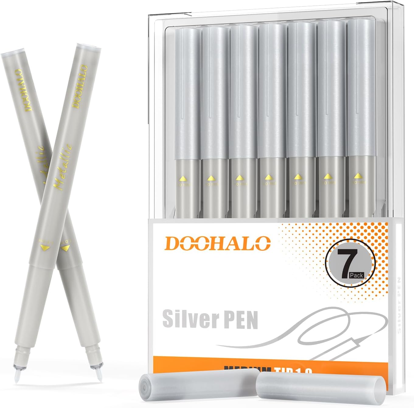 DOOHALO Metallic Pens Gold Silver Marker Compatible with Cricut 3/Maker/Explore 3/Air 2/Air Machine 1.0 Medium Point Tips for Drawing Writing