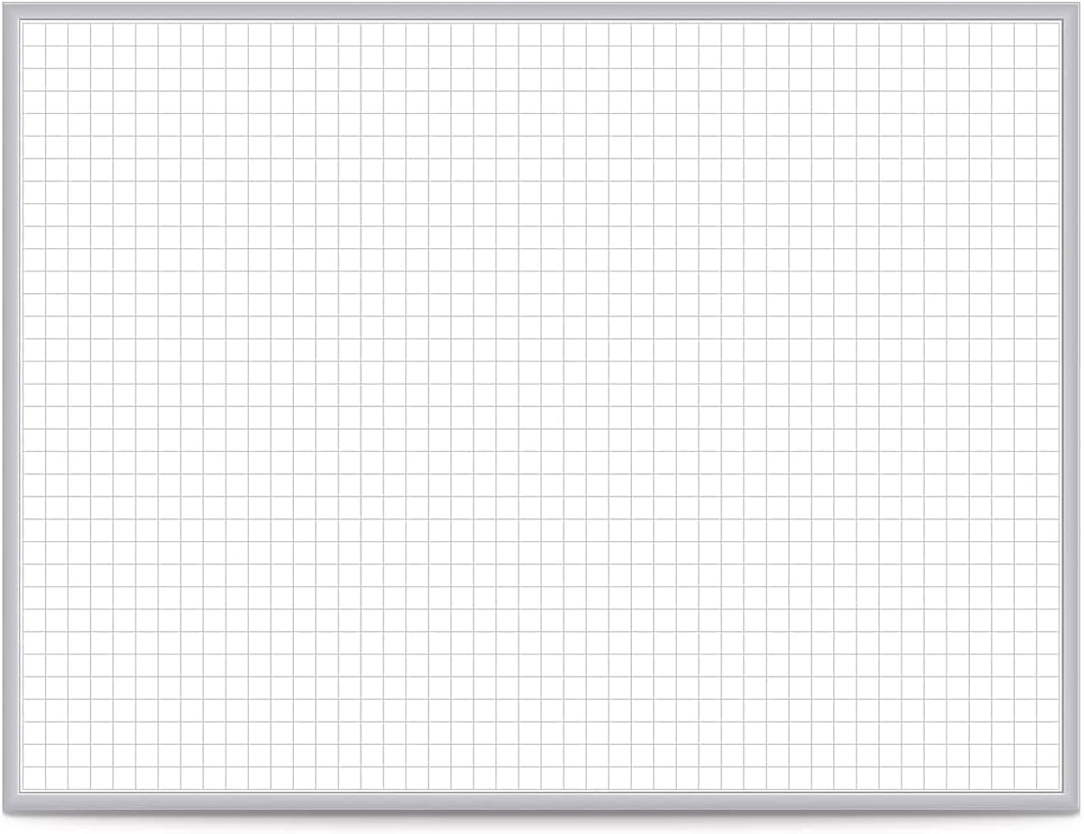 Ghent Grid 4'x6' Magnetic Whiteboard, Aluminum Frame, 1" Grid Squares (GRPM321G-46)