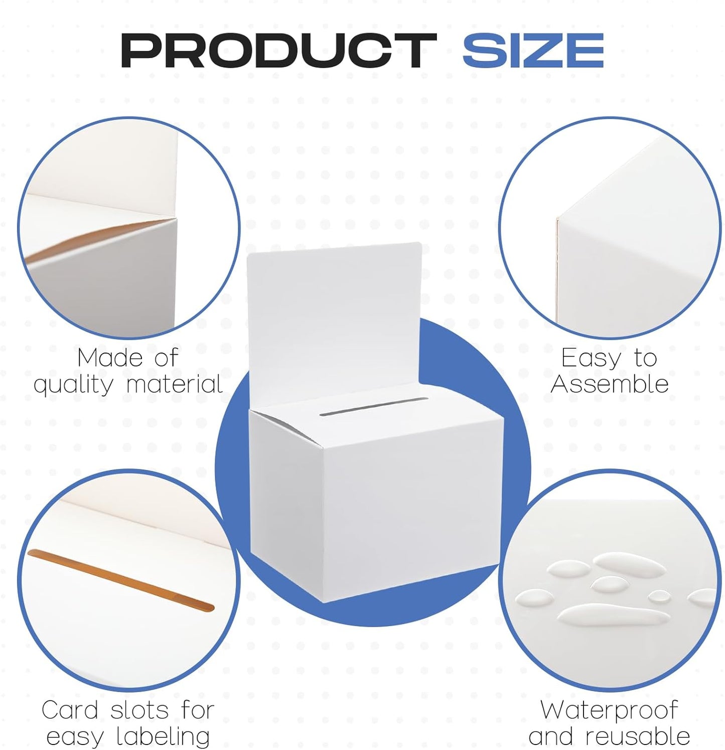 Geelin 48 Pcs Cardboard Raffle Ticket Box Ballot Suggestion Boxes with Slot for Donation Fundraising 6.3 x 4.7 x 4.7 Inches Storage Container for Voting Tip Jar Survey and Collecting Business Card