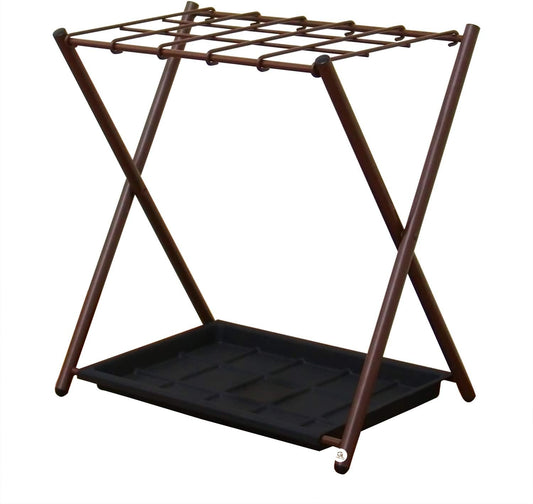 Folding Umbrella Storage Stand Rack Holder Organizer Bin for Entryway Home Commercial Office Décor with Drip Tray