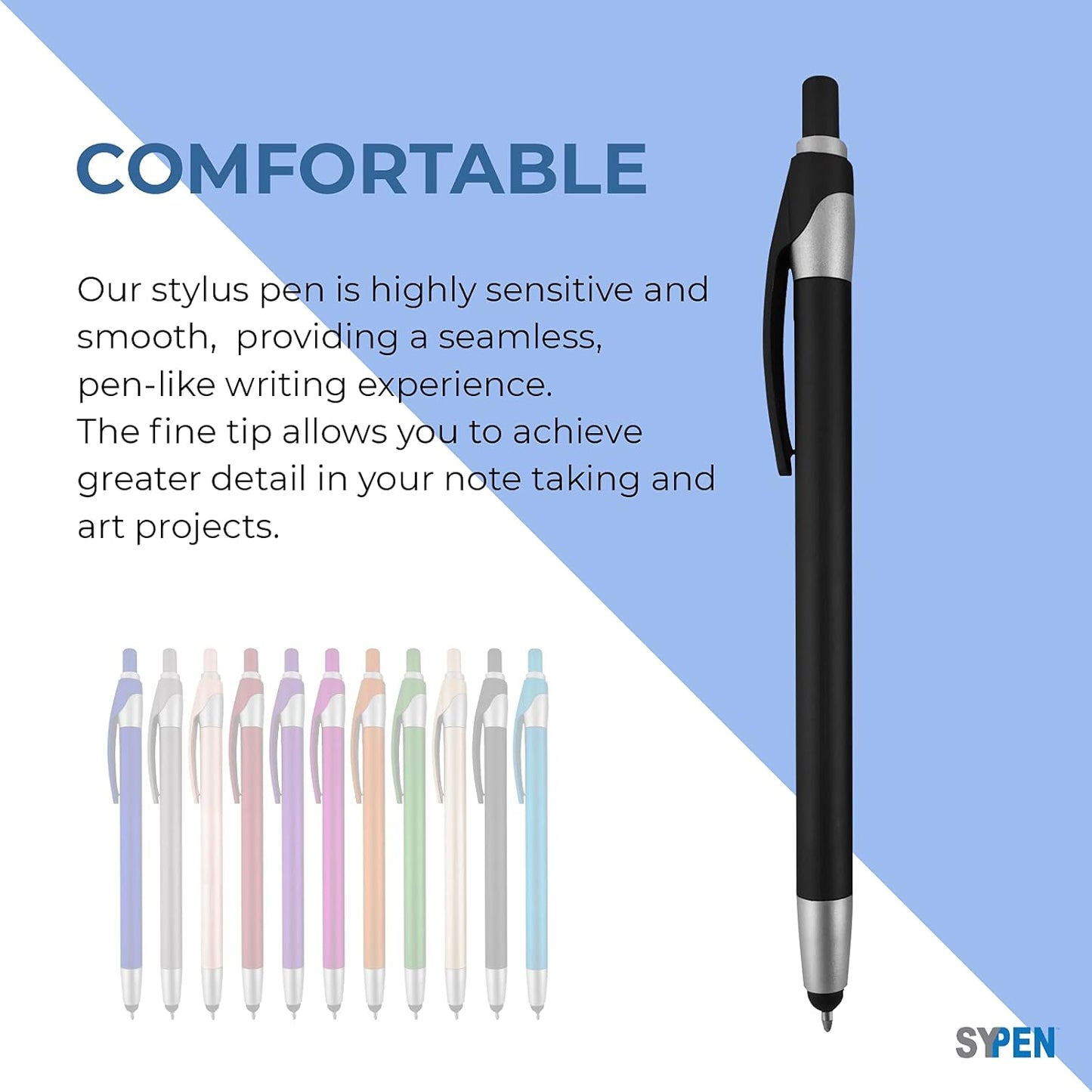 Personalized With your Custom Logo or Text Pens-Pack of 450- for Marketing, Parties, and Events, 2 in 1 Capacitive Stylus & Ballpoint Pen Compatible With Touchscreen Devices, Black Ink, Teal Pens
