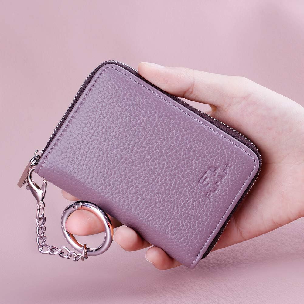 FurArt Zipper Wallet Women, RFID Blocking Credit Card Wallet, Business Card Holder, Compact Size KeyChain Wallet