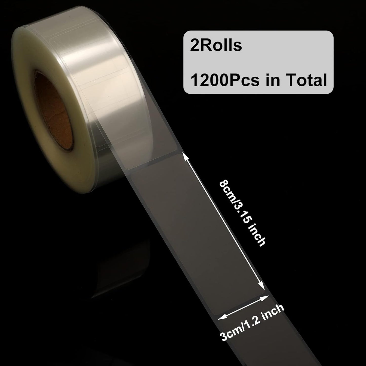 1200 PCS Clear Label Protector Self-Adhesive Waterproof Rectangle Label Protector Shields Transparent Envelope Seal Stickers 3.1 x 1.2 Inches