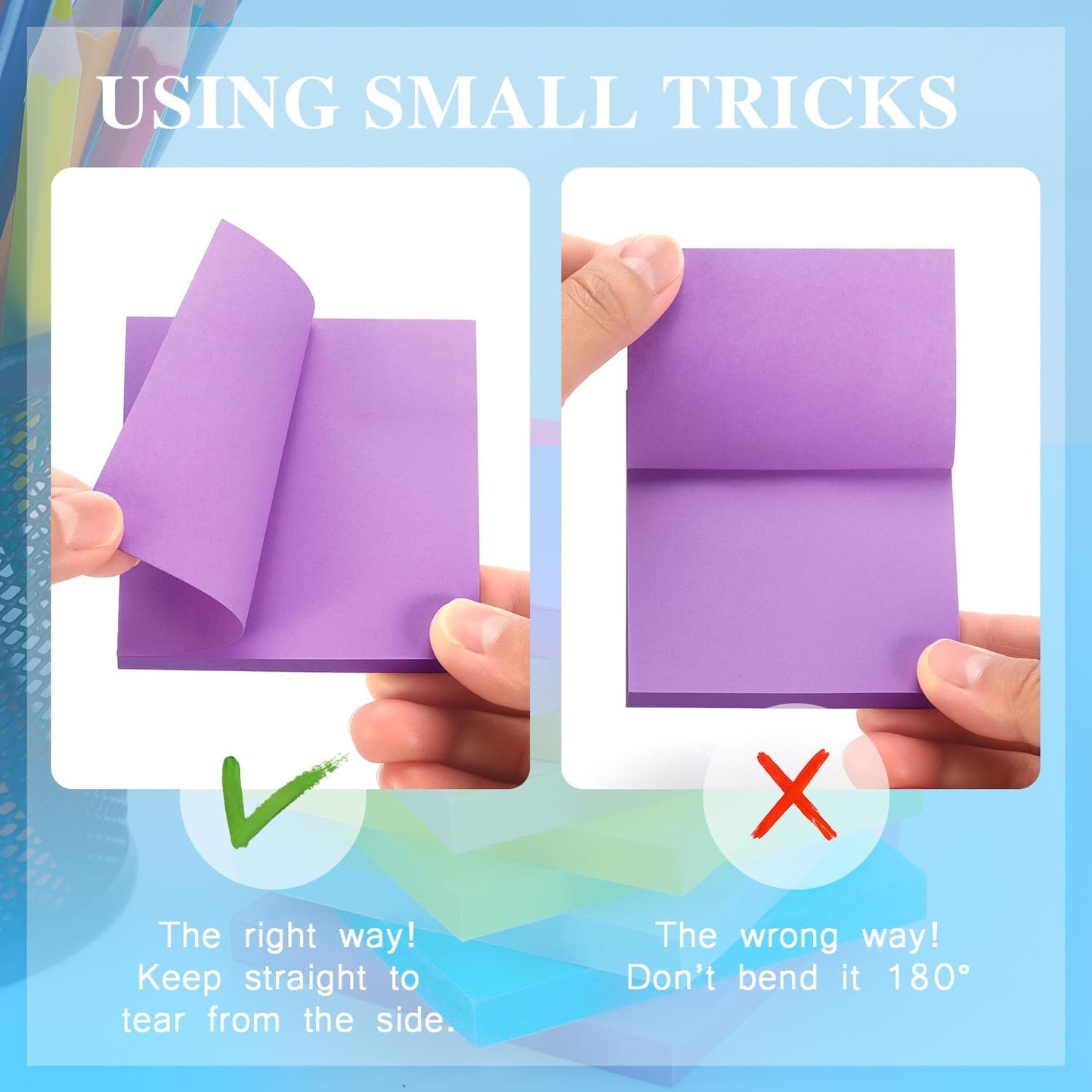 Early Buy Sticky Notes 6 Bright Color 6 Pads Self-Stick Notes 3 in x 3 in, 100 Sheets/Pad