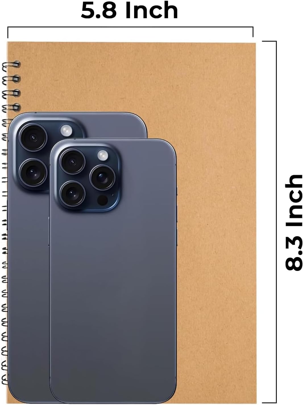 12 Pack Lined Journal Spiral Notebook College Ruled, 5.8 x 8.3, 120 Pages (60 Sheets), 100 GSM Thick Paper Notebooks, Daily Writing Journals for Men and Women, Work, Office & School Supplies