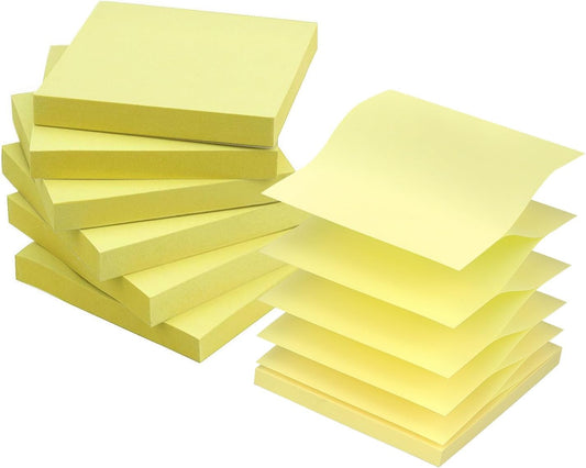 Early Buy Pop Up Sticky Notes 3x3 Refills Self-Stick Notes 6 Pads, Yellow, 100 Sheets/Pad (Yellow)