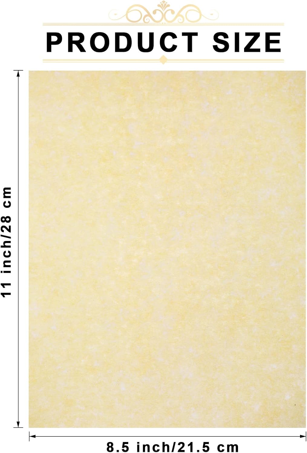 Epakh 100 Pcs Old Age Parchment Paper 8.5 x 11 Inch Standard Letter Vintage Colored Old Parchment Semblance Double Side Printing Paper (Light Beige)