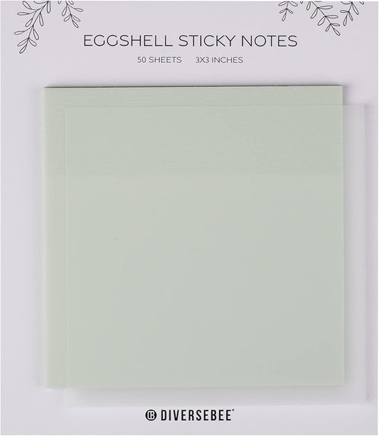 DiverseBee 50 Sheets Pastel Transparent Sticky Notes, 3x3” Clear Sticky Tabs, Translucent Page Flags Book Markers Stickers, Planner Accessories, Bible Journaling Study Office Supplies (Eggshell)