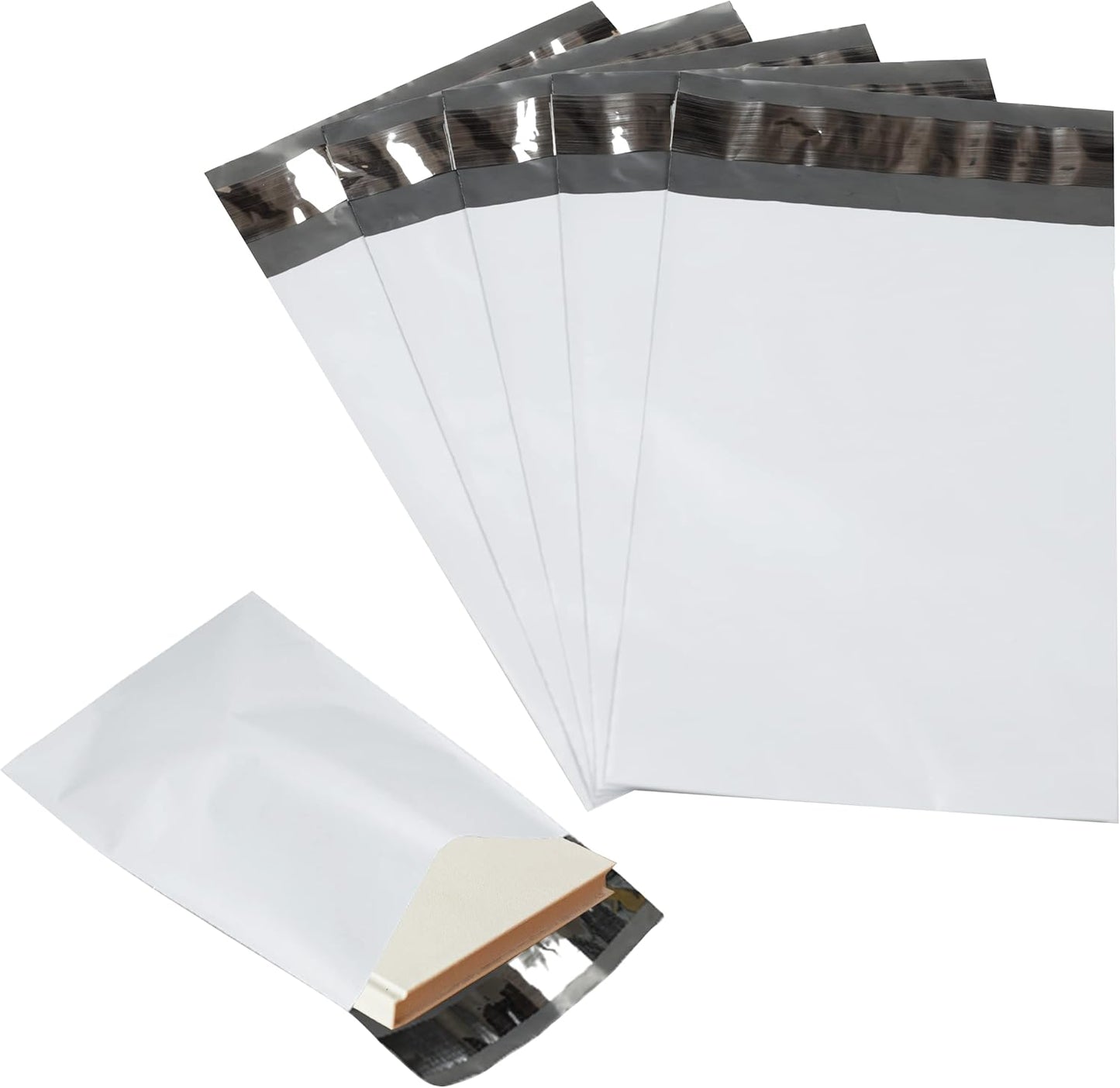 100 Pack of 9 x 12 White Poly Mailers - Self Sealing Shipping Envelopes â€“ Medium Plastic Shipping Mailers - White Poly Bags, Durable, Multipurpose, Water Proof - Packaging Bags for Small Business