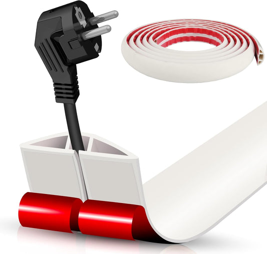 Floor Cord Cover Cable Cavity Self Adhesive Cord Hider Floor 10FT Floor Cable Management Power Cord Protector Floor Electric Cord Covers for Offices, Gym, Exhibitions (Beige, 1.18" x 10')