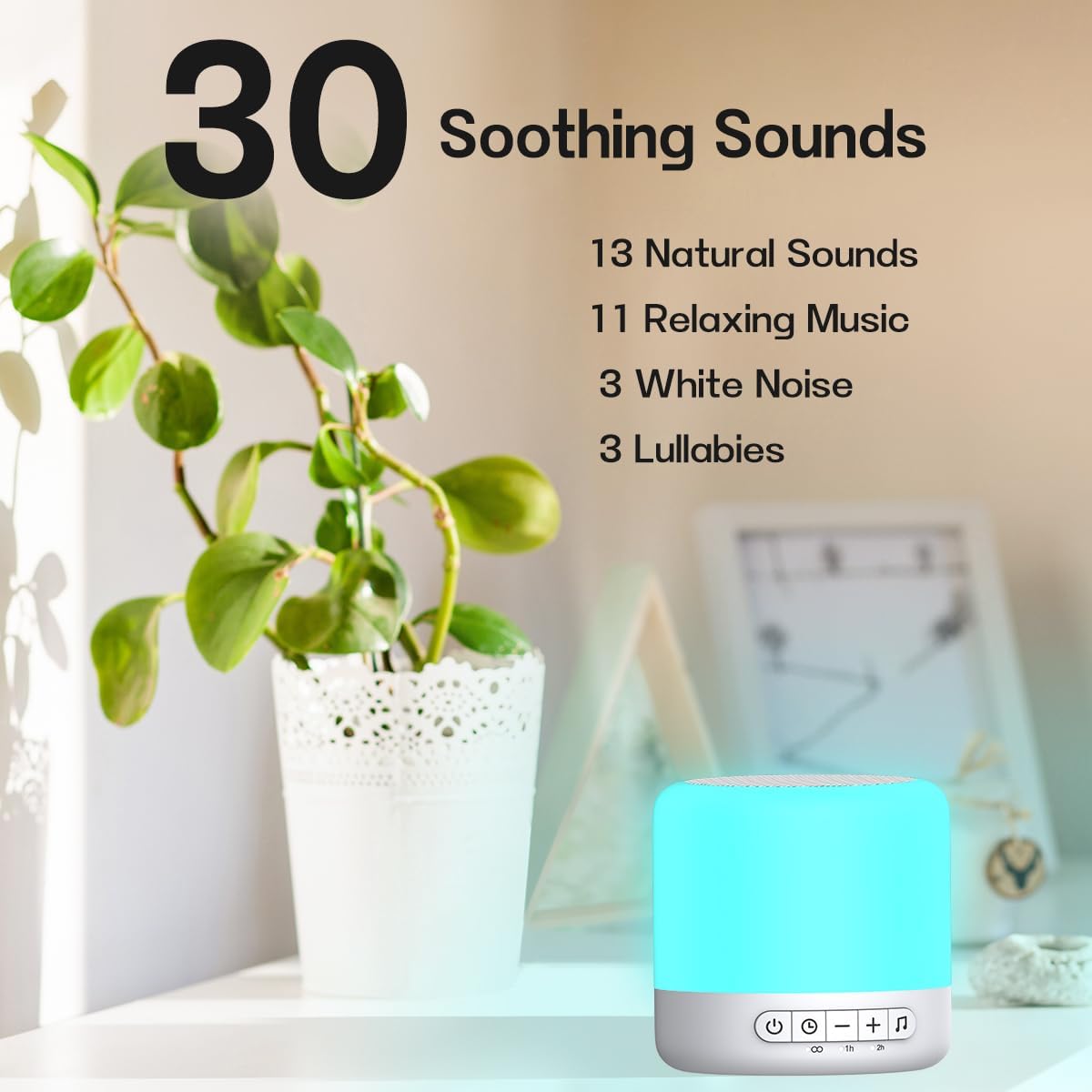 Easysleep Sound Machine Baby White Noise Machine for Sleeping,Toddler Sleep Trainer with 30 Soothing Sounds 12 Night Light,Timers, App Remote Control,Night Light Sleep Machine for Nursery Kid