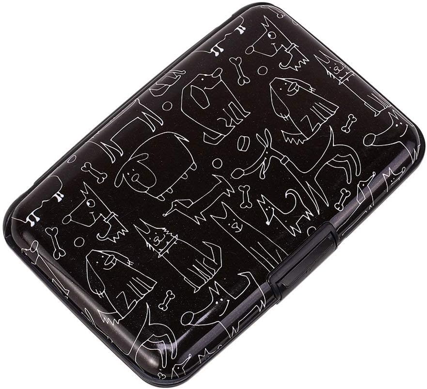 ELFISH Mini RFID Aluminum Wallet Credit Cards Holder Business Card Case Metal ID Case for Men Women (Animal)