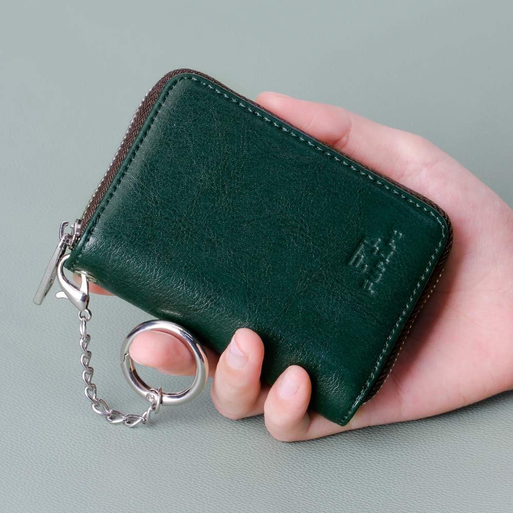 FurArt Zipper Wallet Women, RFID Blocking Credit Card Wallet, Business Card Holder, Compact Size KeyChain Wallet