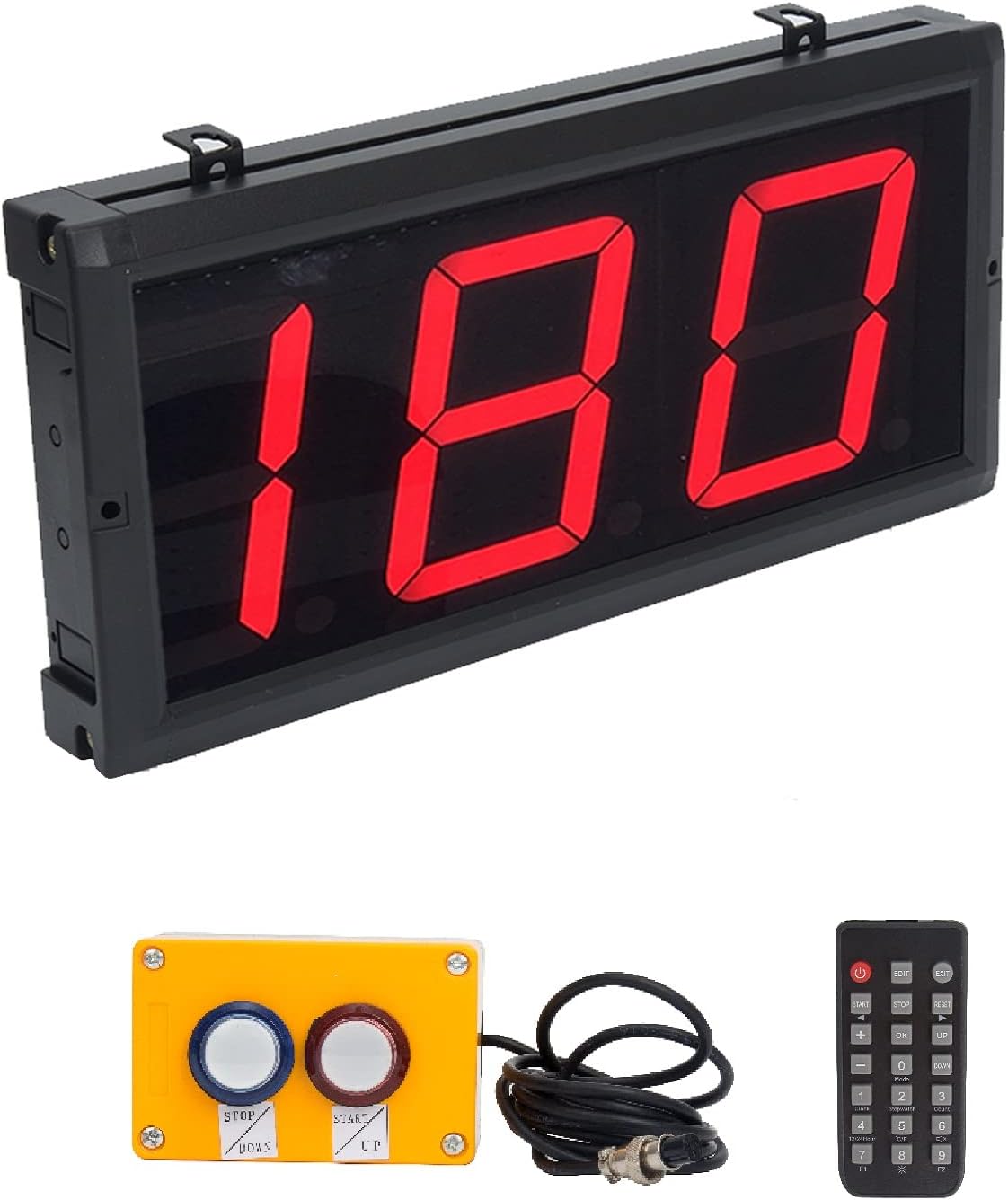 Digital Lap Counter 4 Inch Up Down with Switch Box Remote Red Track Shop School Factory Sports Production Line