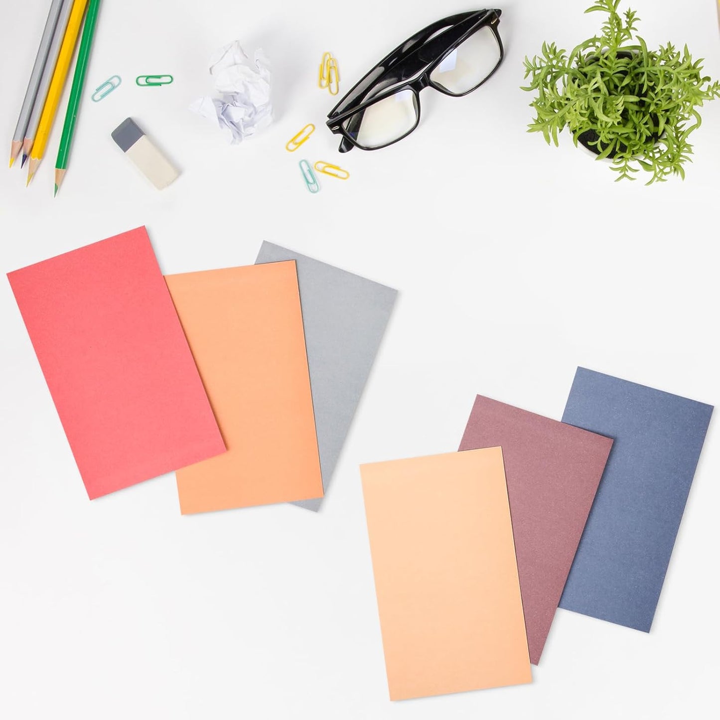 Fainne 300 Pcs Blank Index Cards 180 GSM Thick Card Stock Assorted Color Neon Blank Flash Cards Colorful Study Notecards for Organizing(3 x 5 Inch,Warm Color)