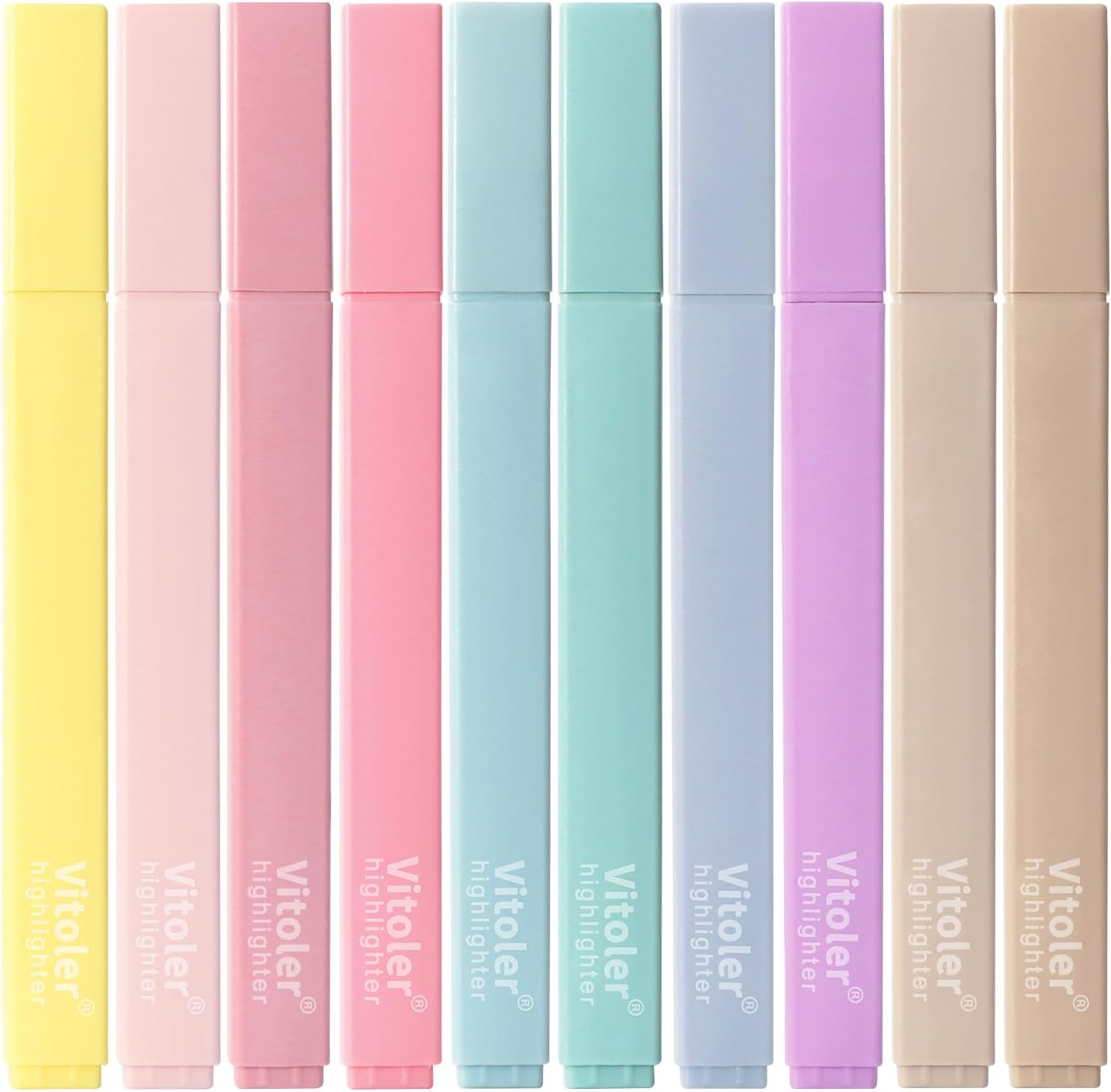 Highlighters, Aesthetic Cute Pastel Highlighters Set, 10 pcs, Chisel Tip, No Bleed Bible Highlighter Assorted Colors, Back to School Supplies