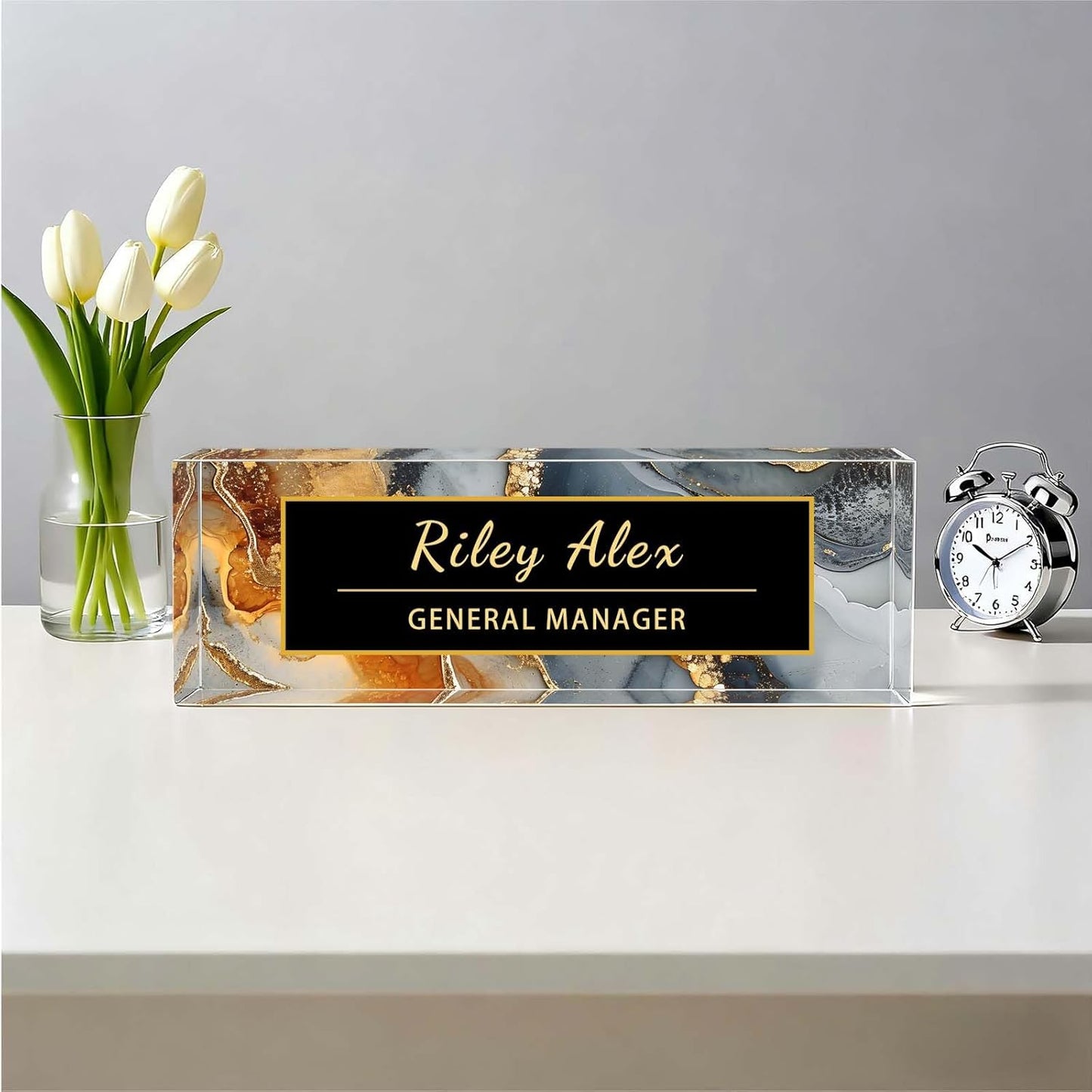 Desk Name Plate Personalized, Office Decor Cute Desk Accessories for Employee Appreciation Gifts Office Gifts for Boss, Teacher (S3)